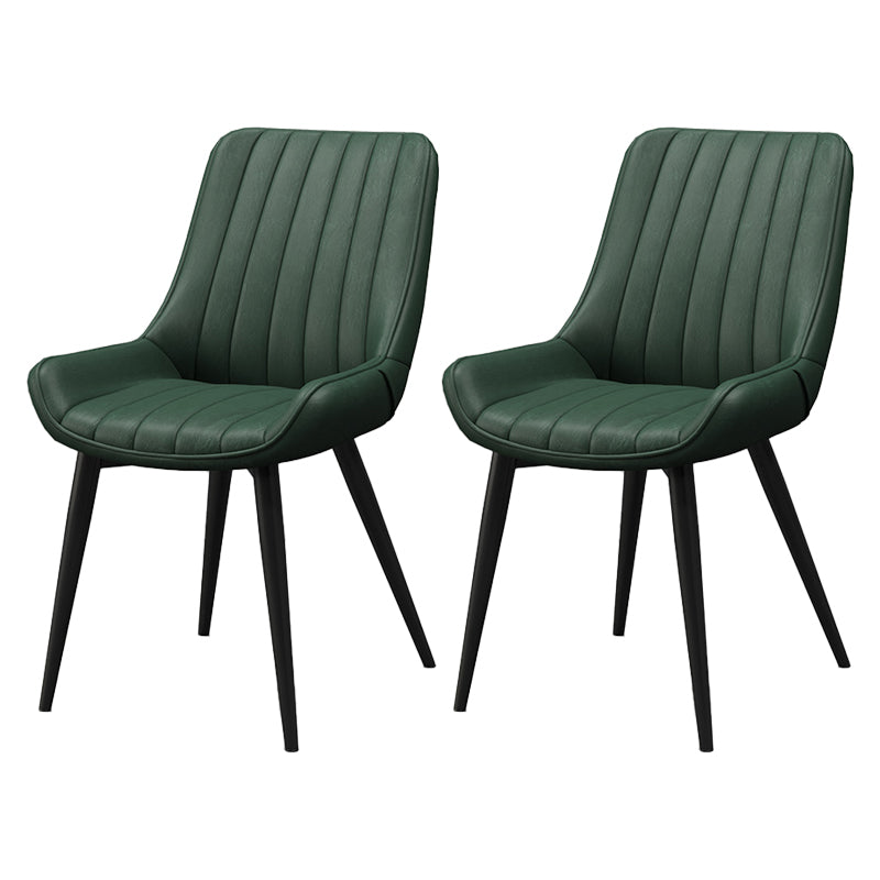 Chaises de salle à manger sans bras rembourrées de style moderne, chaises latérales à dossier solide pour usage domestique
