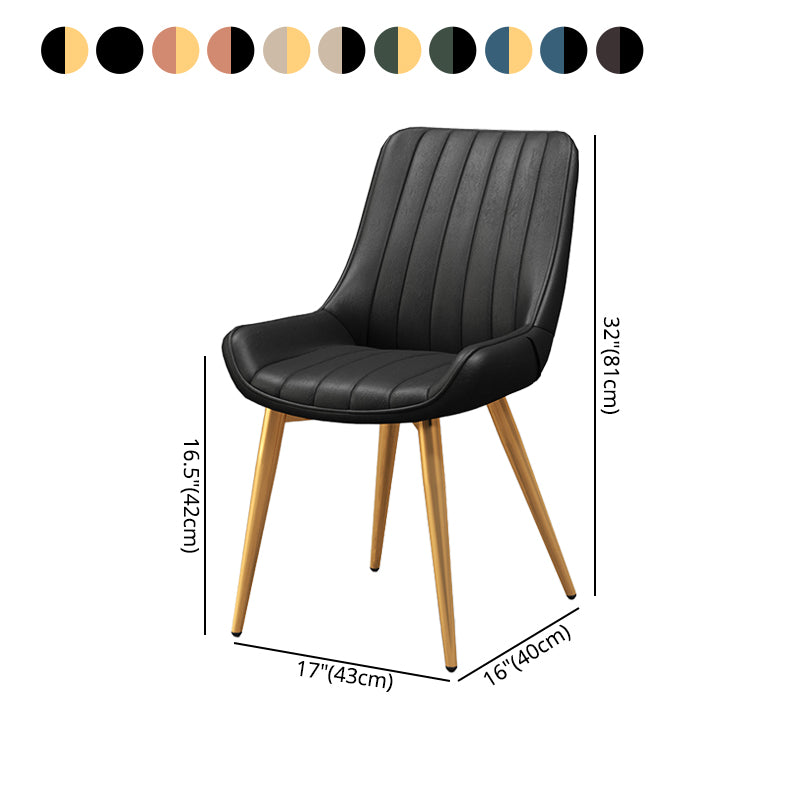 Chaises de salle à manger sans bras rembourrées de style moderne, chaises latérales à dossier solide pour usage domestique