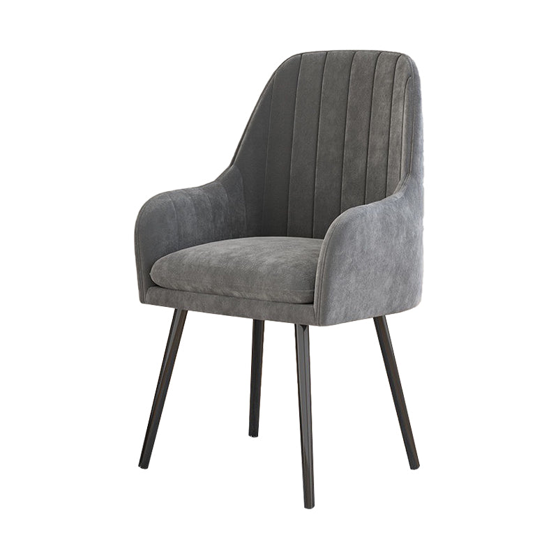 Sillón tapizado de estilo escandinavo, respaldo sólido, silla individual de comedor para el hogar