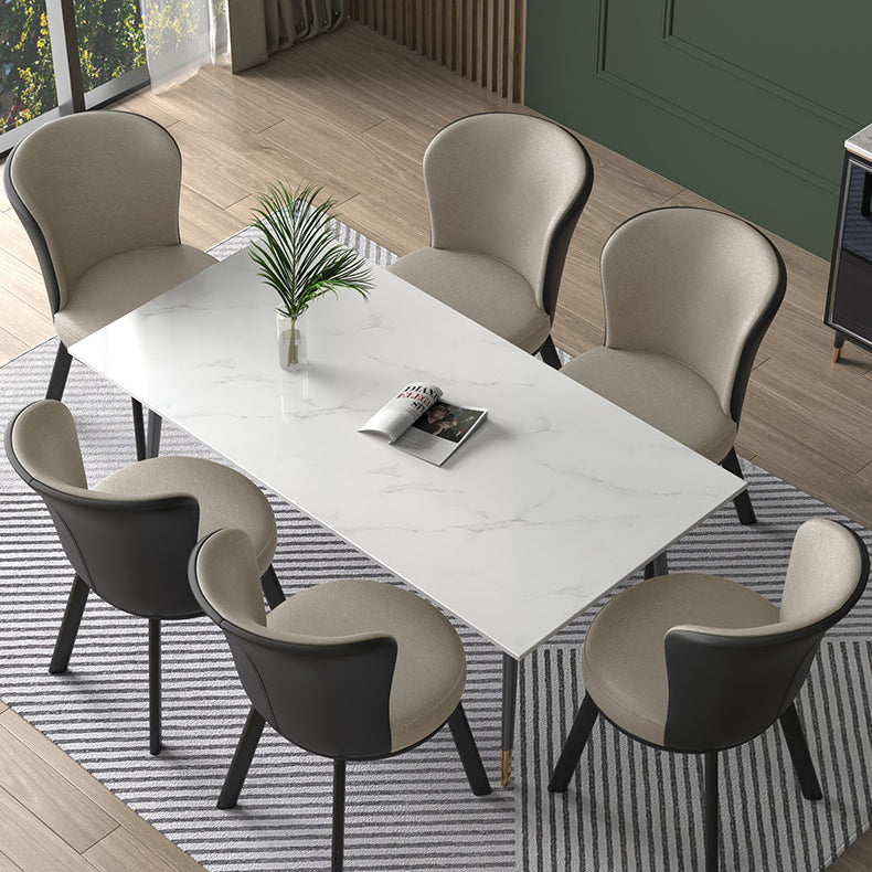 Chaise d'appoint en Faux cuir de Style moderne, chaises de salle à manger sans accoudoirs à dossier solide pour la cuisine