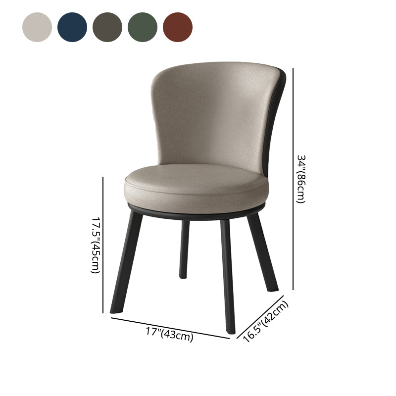 Chaise d'appoint en Faux cuir de Style moderne, chaises de salle à manger sans accoudoirs à dossier solide pour la cuisine
