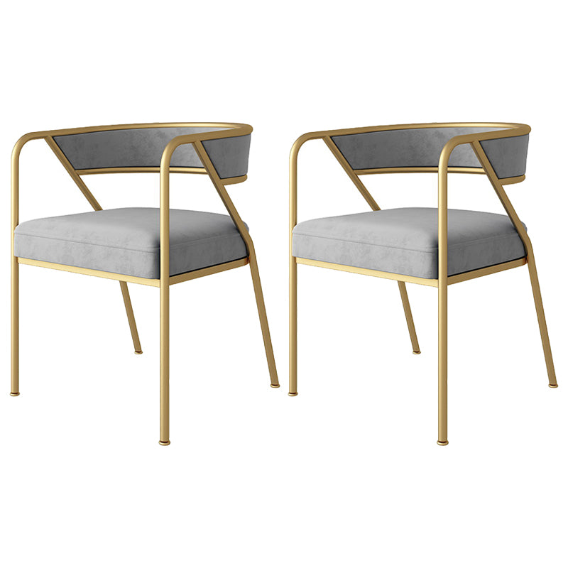 Sillones tapizados de lujo de estilo escandinavo, silla auxiliar de comedor con respaldo abierto (juego de 2)