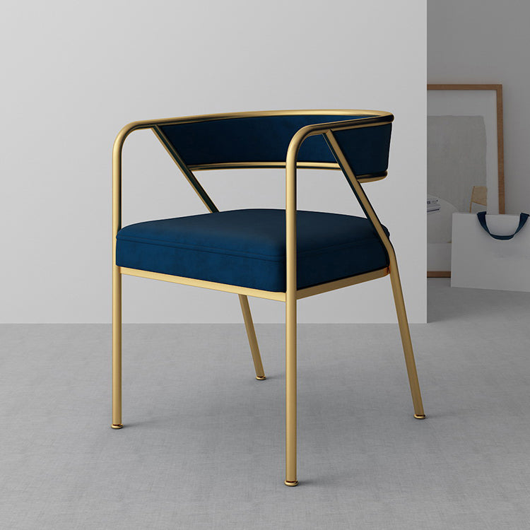 Sillones tapizados de lujo de estilo escandinavo, silla auxiliar de comedor con respaldo abierto (juego de 2)