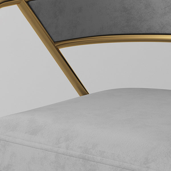 Sillones tapizados de lujo de estilo escandinavo, silla auxiliar de comedor con respaldo abierto (juego de 2)