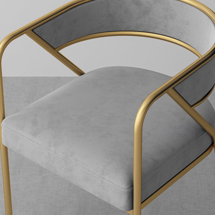 Sillones tapizados de lujo de estilo escandinavo, silla auxiliar de comedor con respaldo abierto (juego de 2)