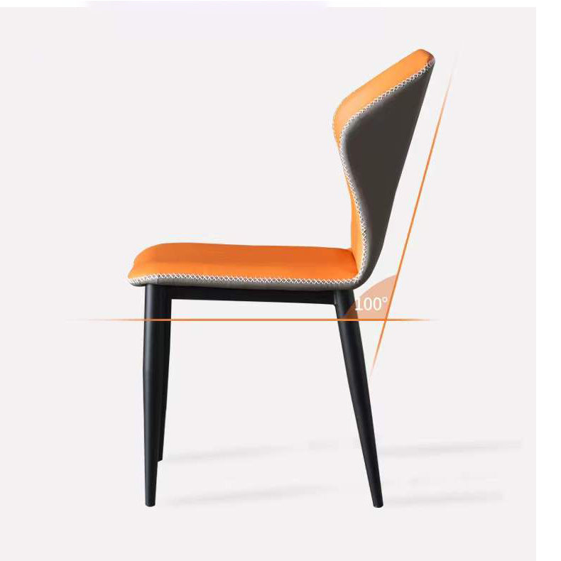 Chaises d'appoint Parsons à oreilles style contemporain Chaises de salle à manger en cuir (Ensemble de 2)