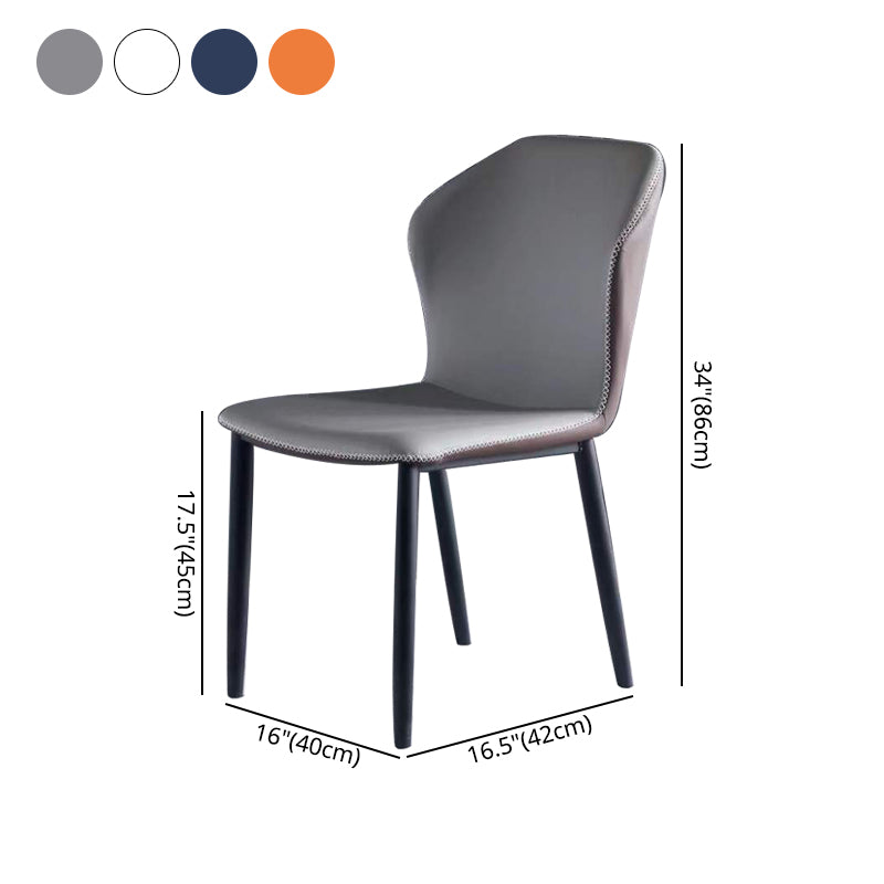 Chaises d'appoint Parsons à oreilles style contemporain Chaises de salle à manger en cuir (Ensemble de 2)