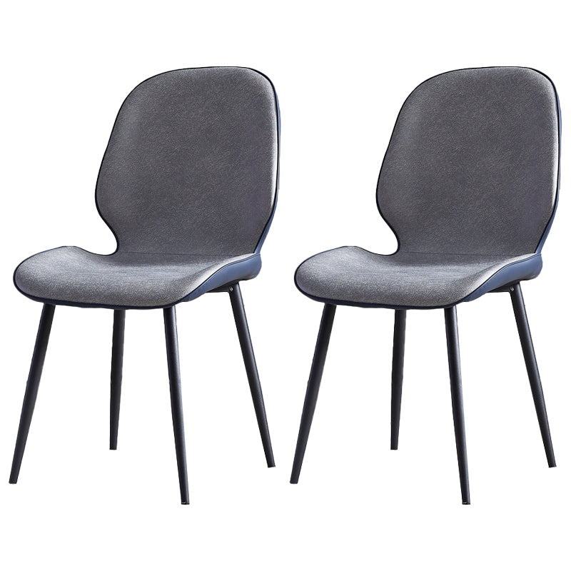 Sillas de comedor de cuero de estilo minimalista, sillas Wingback Parsons para cocina