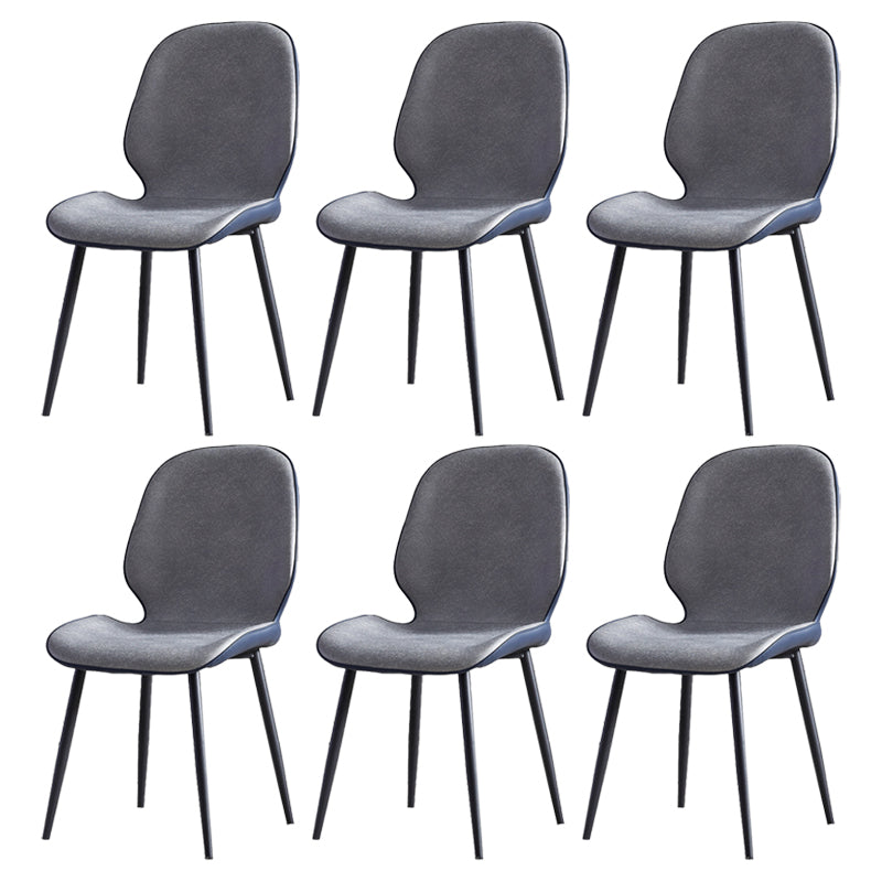 Sillas de comedor de cuero de estilo minimalista, sillas Wingback Parsons para cocina