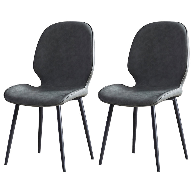Chaises de salle à manger en cuir de style minimaliste, chaises Parsons à oreilles pour cuisine
