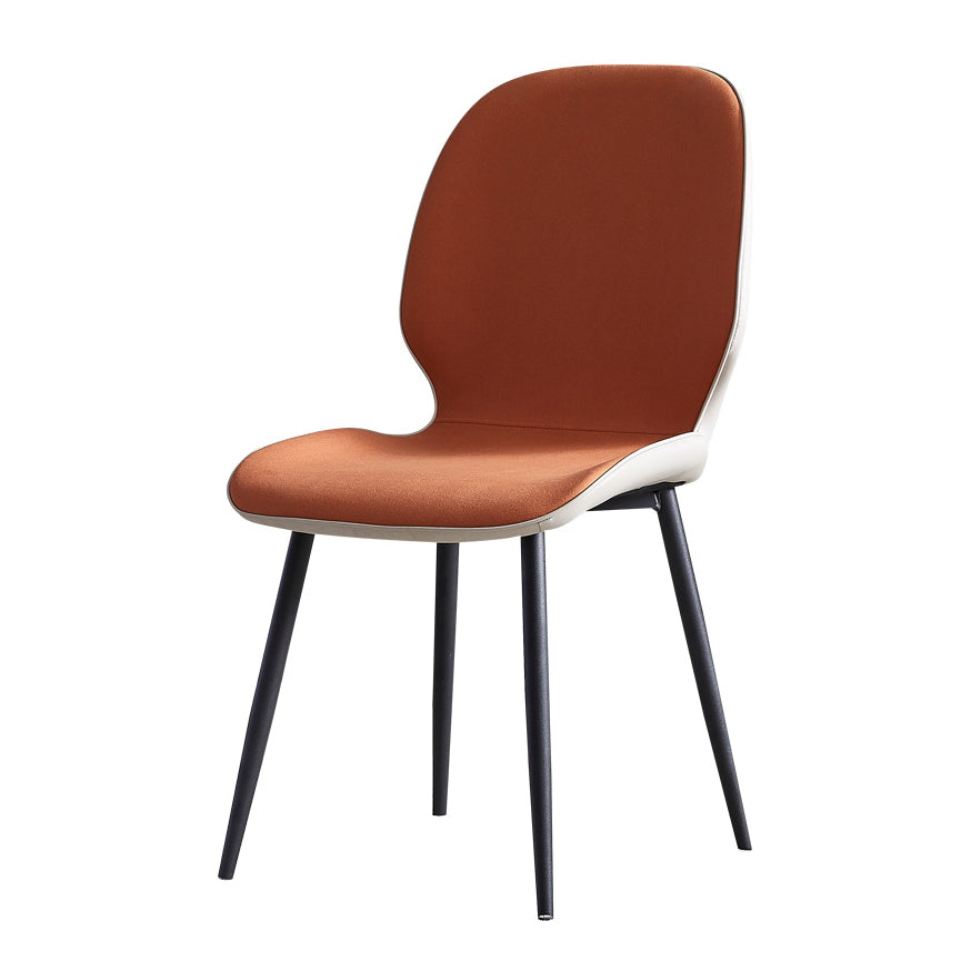 Sillas de comedor de cuero de estilo minimalista, sillas Wingback Parsons para cocina
