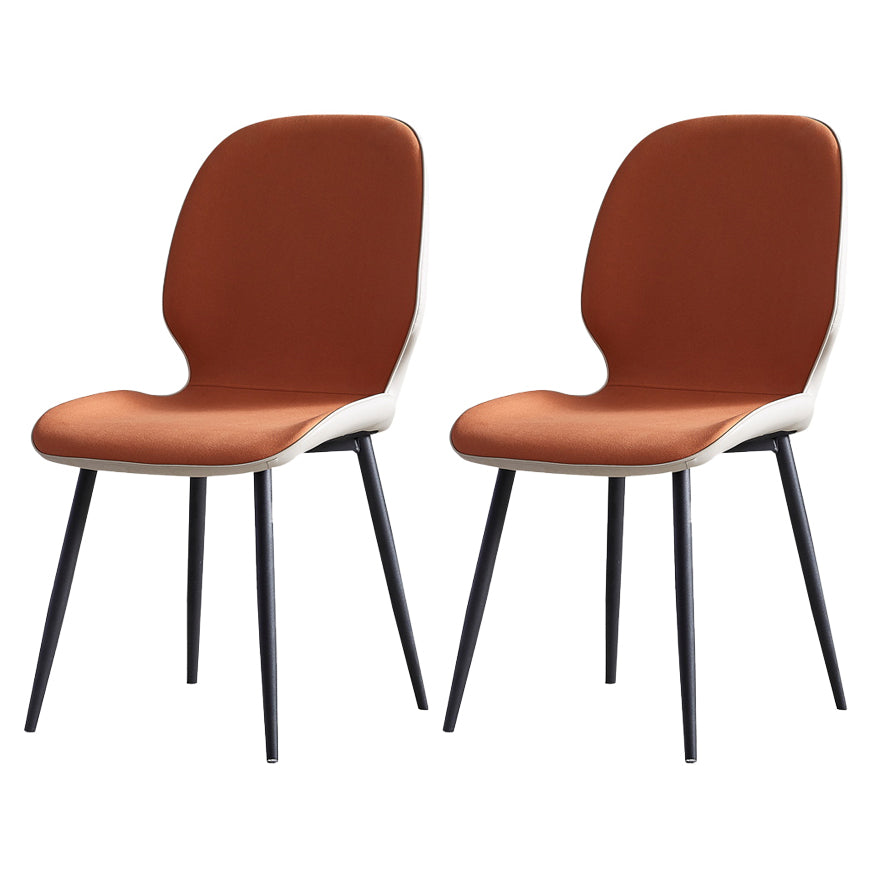 Sillas de comedor de cuero de estilo minimalista, sillas Wingback Parsons para cocina