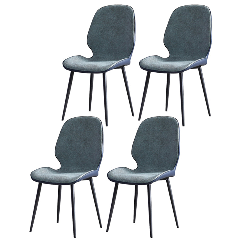 Sillas de comedor de cuero de estilo minimalista, sillas Wingback Parsons para cocina