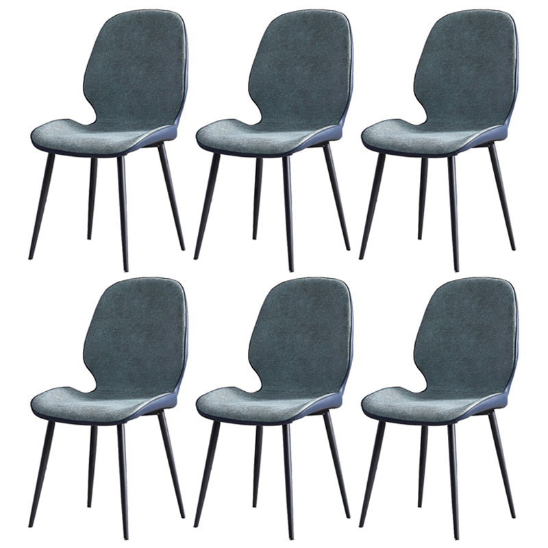 Sillas de comedor de cuero de estilo minimalista, sillas Wingback Parsons para cocina