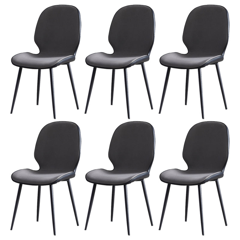 Sillas de comedor de cuero de estilo minimalista, sillas Wingback Parsons para cocina