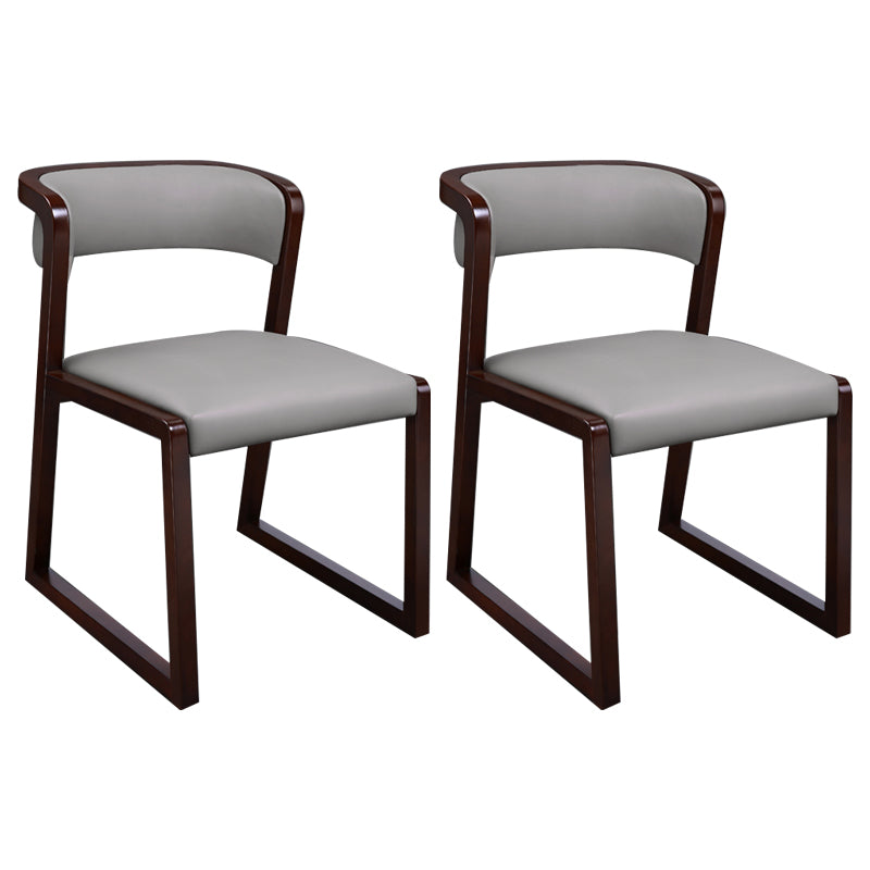 Chaises de salle à manger rembourrées sans accoudoirs de style minimaliste Chaise d'appoint à dossier ouvert (Ensemble de 2)