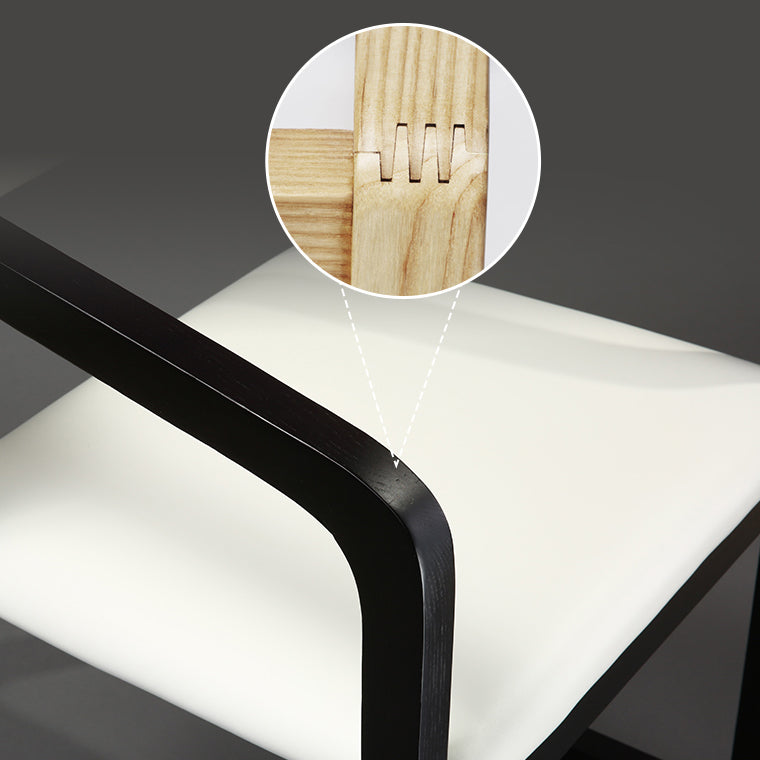 Sillas de comedor tapizadas de estilo minimalista, silla auxiliar de comedor con respaldo abierto (juego de 2)