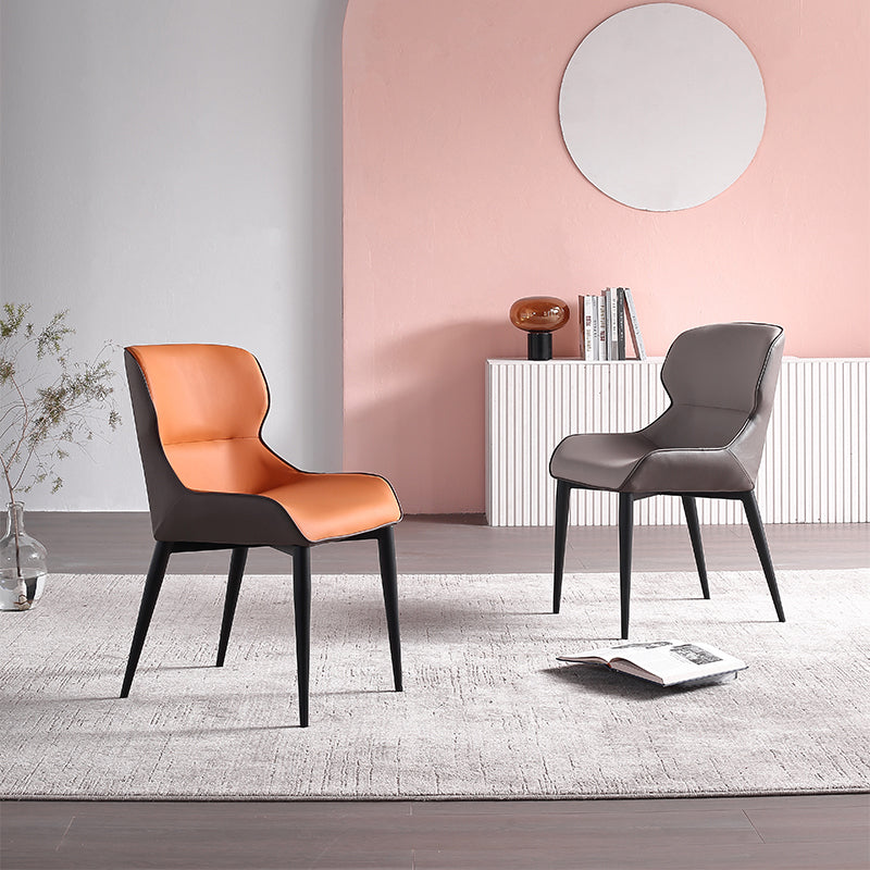 Moderne indoor-outdoor eetkamer fauteuils gestoffeerde linnen stof dineren metalen stoel