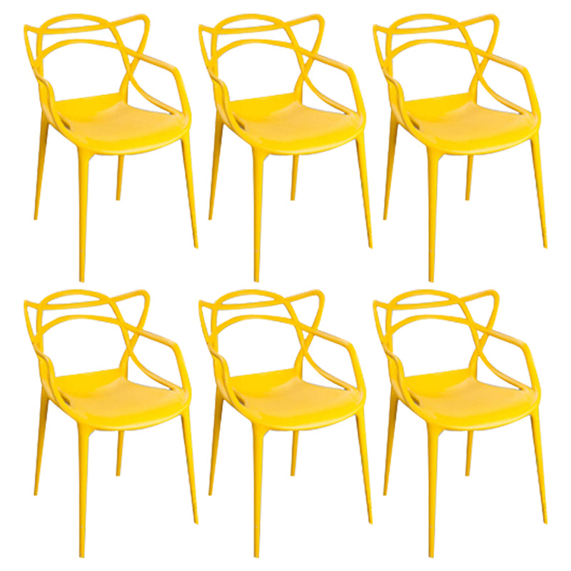 Sillas de comedor estilo moderno Sillones de comedor de cocina con patas de plástico