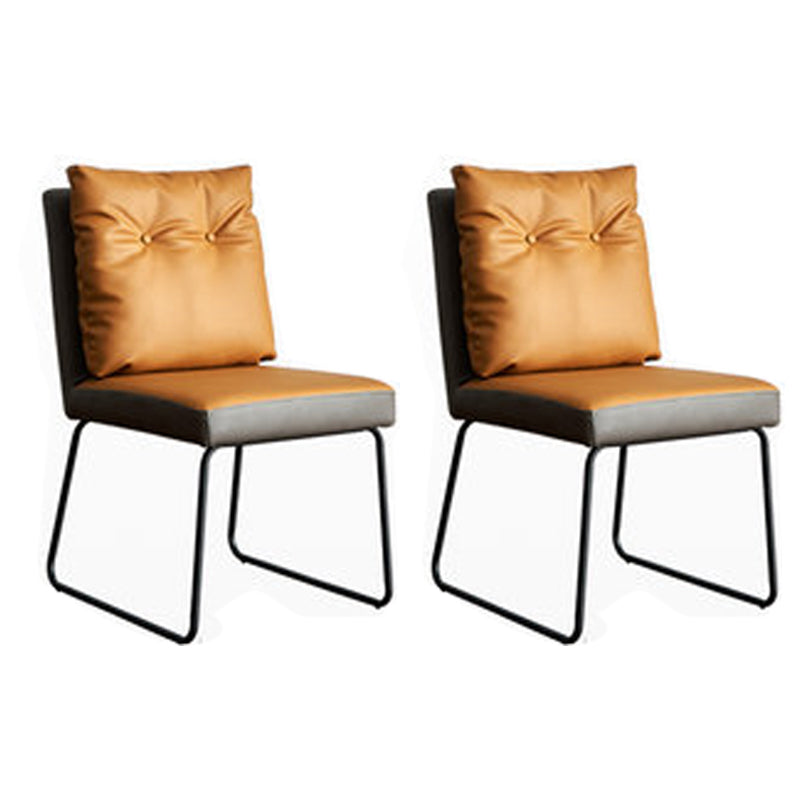 Ensemble de chaises contemporaines en métal, chaises d'appoint à dossier solide pour salle à manger (Ensemble de 2)