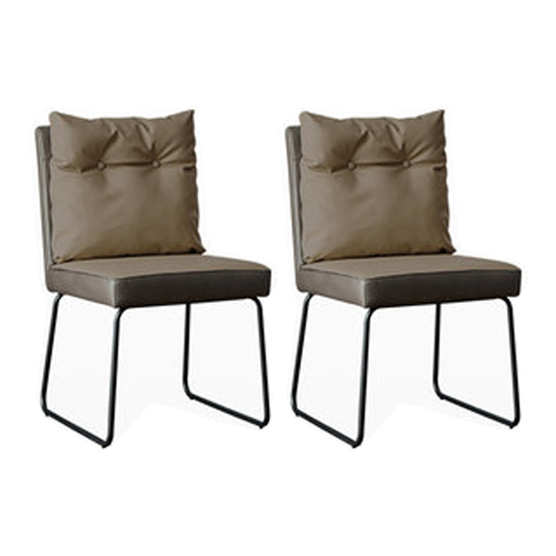 Ensemble de chaises contemporaines en métal, chaises d'appoint à dossier solide pour salle à manger (Ensemble de 2)