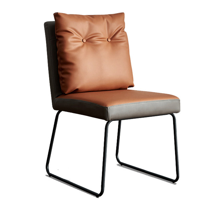 Ensemble de chaises contemporaines en métal, chaises d'appoint à dossier solide pour salle à manger (Ensemble de 2)