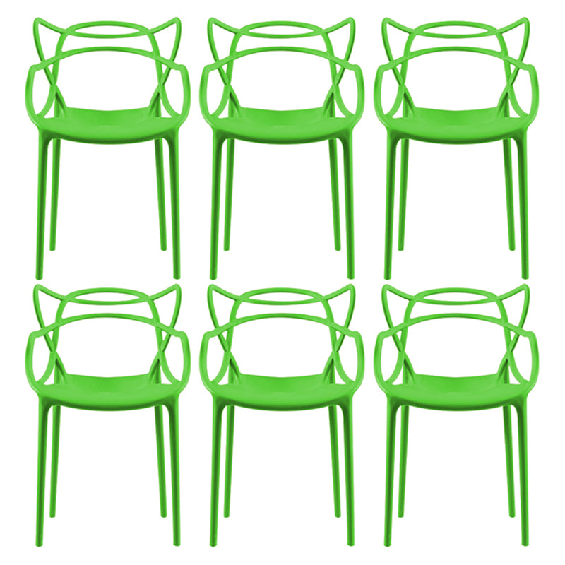 Contemporary Style Dining Chairs Plastic Dining Arm Chairs for Kitchen