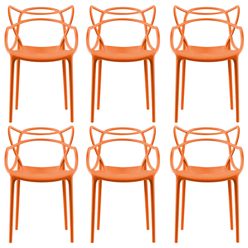 Contemporary Style Dining Chairs Plastic Dining Arm Chairs for Kitchen