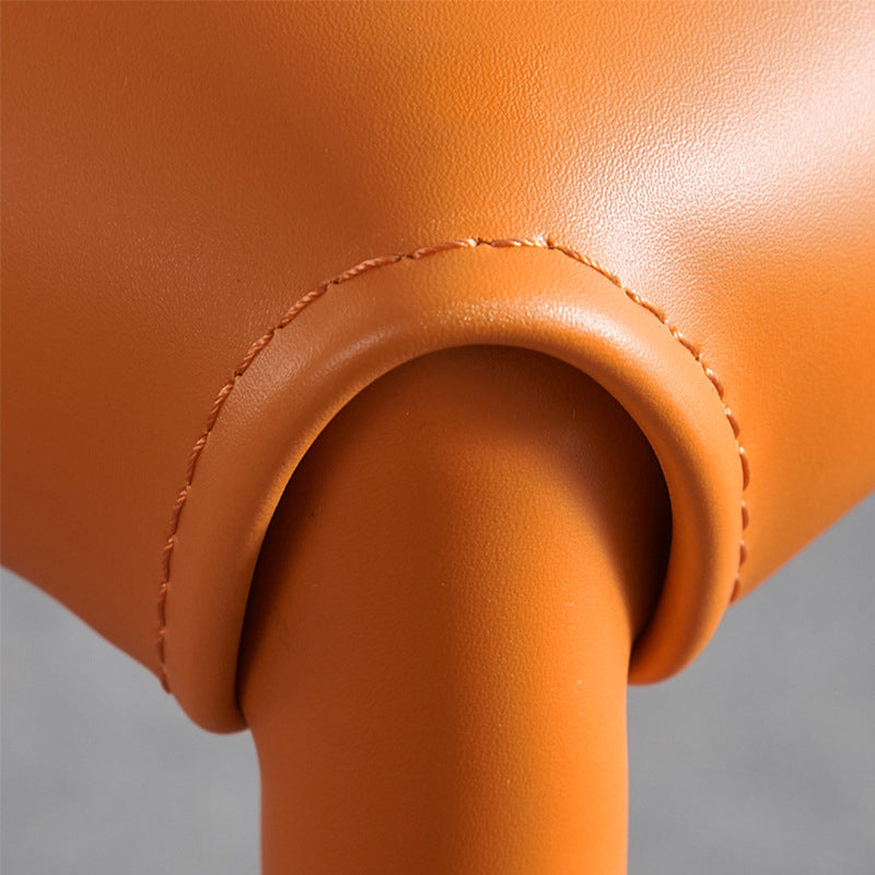 Contemporary Saddle Leather Restaurant Side Chair Matte Finish Wingback Dining Chair (Set of 2)
