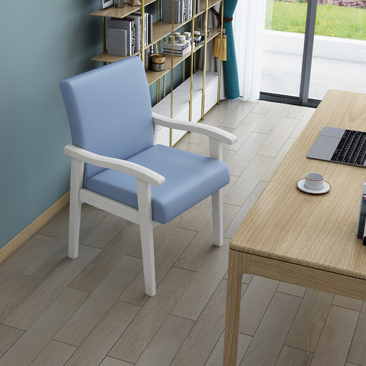 Fauteuil rembourré à dossier solide, fauteuil de salle à manger simple avec pieds en bois