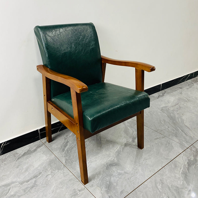 Fauteuil rembourré à dossier solide, fauteuil de salle à manger simple avec pieds en bois