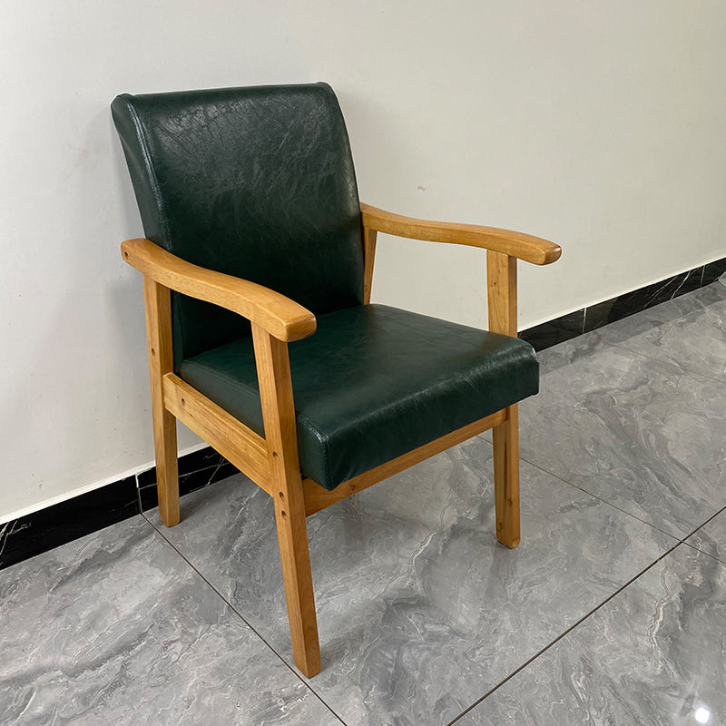 Fauteuil rembourré à dossier solide, fauteuil de salle à manger simple avec pieds en bois