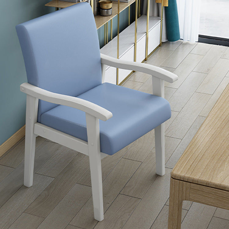Enkele massieve rug dineren fauteuil gestoffeerde tankstoelen met houten benen