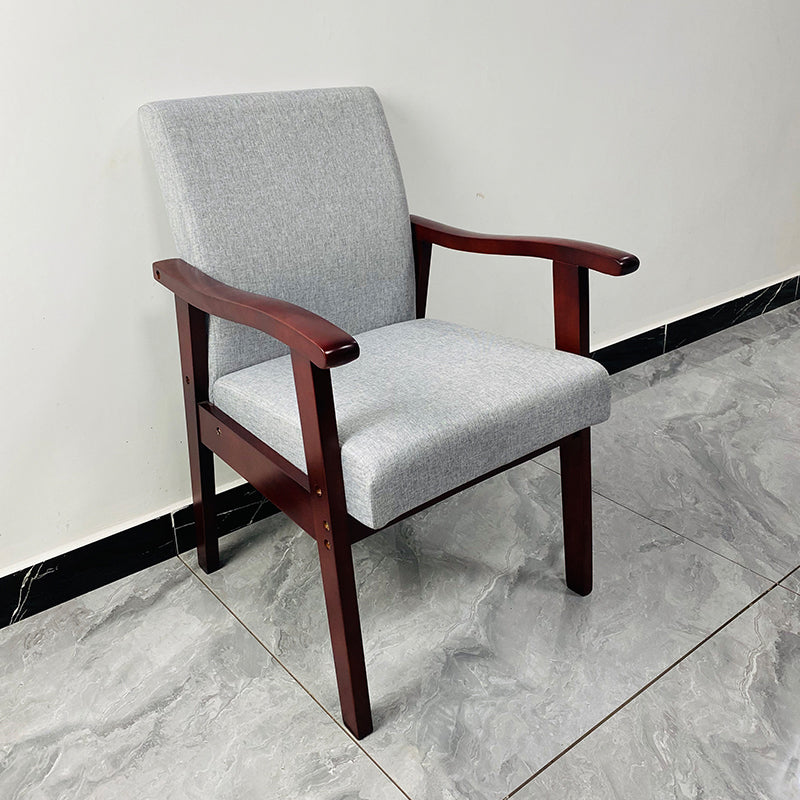 Enkele massieve rug dineren fauteuil gestoffeerde tankstoelen met houten benen