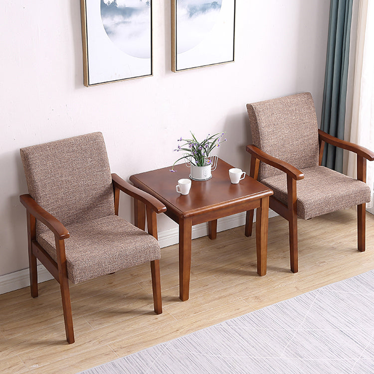 Enkele massieve rug dineren fauteuil gestoffeerde tankstoelen met houten benen