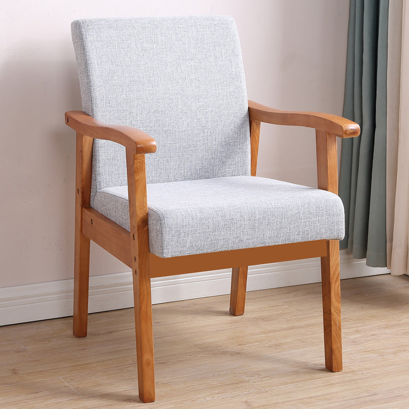 Enkele massieve rug dineren fauteuil gestoffeerde tankstoelen met houten benen