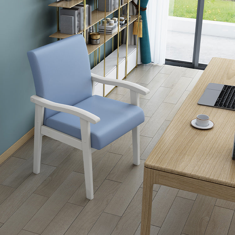 Enkele massieve rug dineren fauteuil gestoffeerde tankstoelen met houten benen