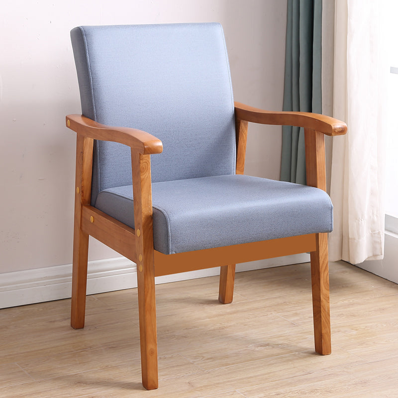 Enkele massieve rug dineren fauteuil gestoffeerde tankstoelen met houten benen