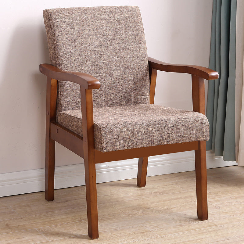 Enkele massieve rug dineren fauteuil gestoffeerde tankstoelen met houten benen