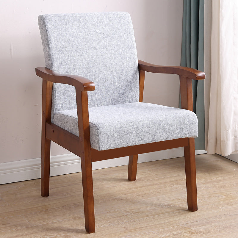 Enkele massieve rug dineren fauteuil gestoffeerde tankstoelen met houten benen