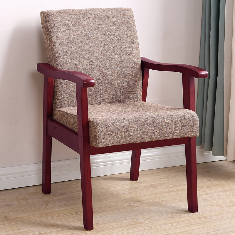 Enkele massieve rug dineren fauteuil gestoffeerde tankstoelen met houten benen