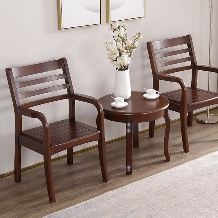 Sillón de comedor tradicional con respaldo de escalera de madera, sillón de comedor individual