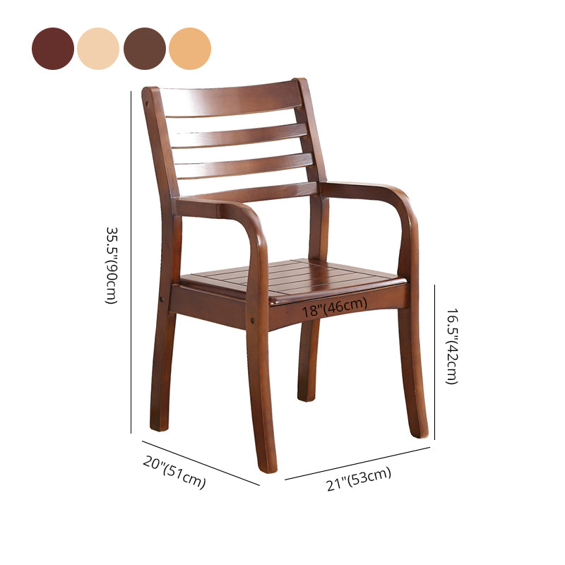 Sillón de comedor tradicional con respaldo de escalera de madera, sillón de comedor individual