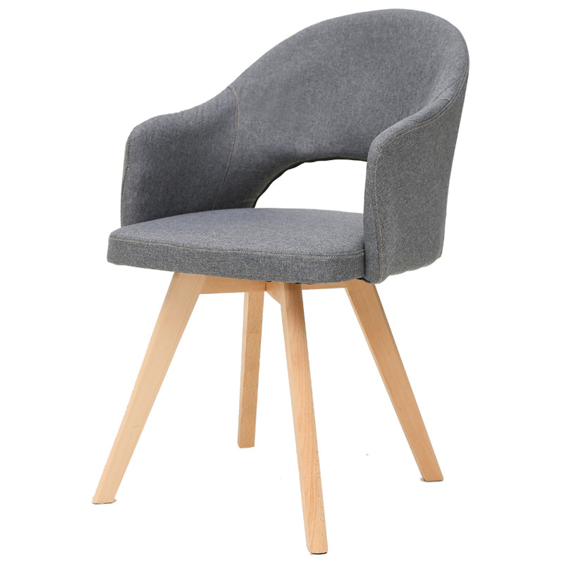 Chaise de salle à manger ouverte tapissée contemporaine de bras de salle d'étude de finition mate