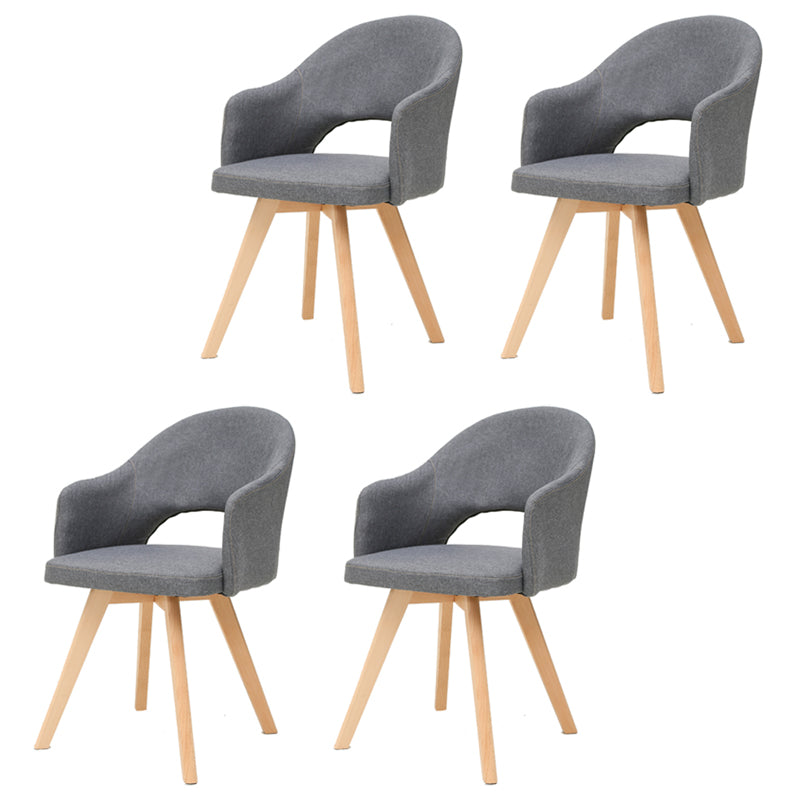 Silla de comedor abierta tapizada contemporánea del final mate de la silla del brazo de la sala de estudio