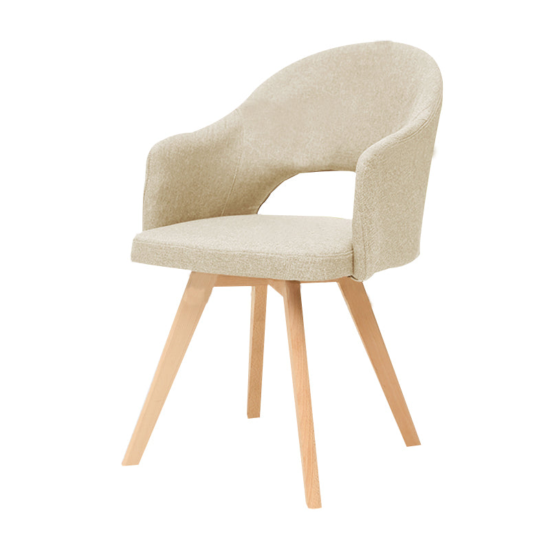 Chaise de salle à manger ouverte tapissée contemporaine de bras de salle d'étude de finition mate