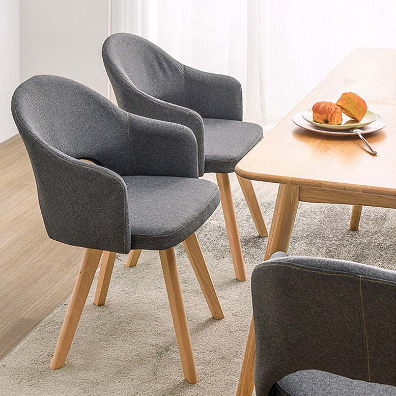 Silla de comedor abierta tapizada contemporánea del final mate de la silla del brazo de la sala de estudio