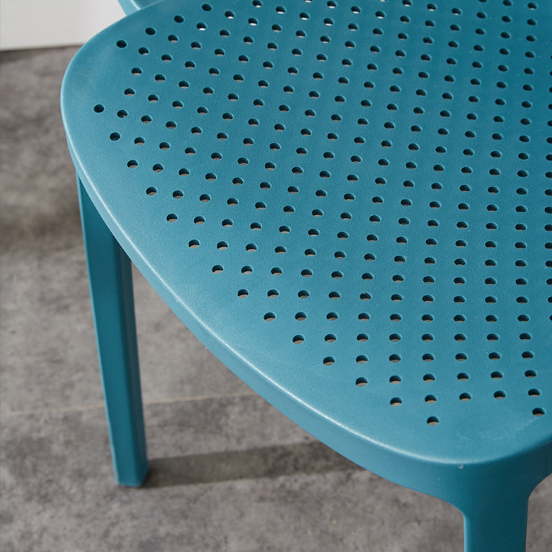 Sillas de comedor de plástico escandinavo, sillones apilables con respaldo sólido (juego de 4)