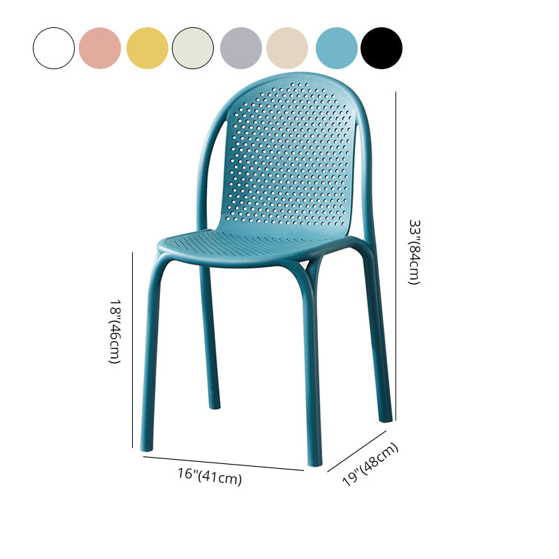 Chaise d'appoint de salle à manger empilable en plastique Chaises de salle à manger scandinaves sans accoudoirs (Ensemble de 4)