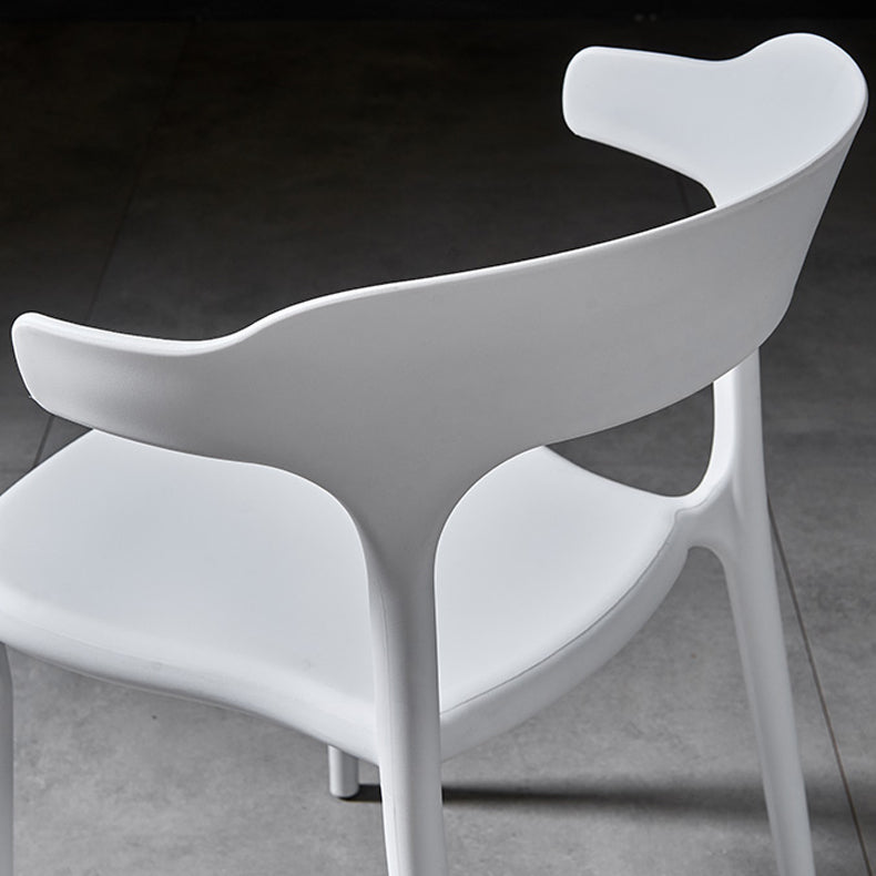 Sillas de comedor de plástico escandinavo, sillones con respaldo abierto para el hogar (juego de 4)